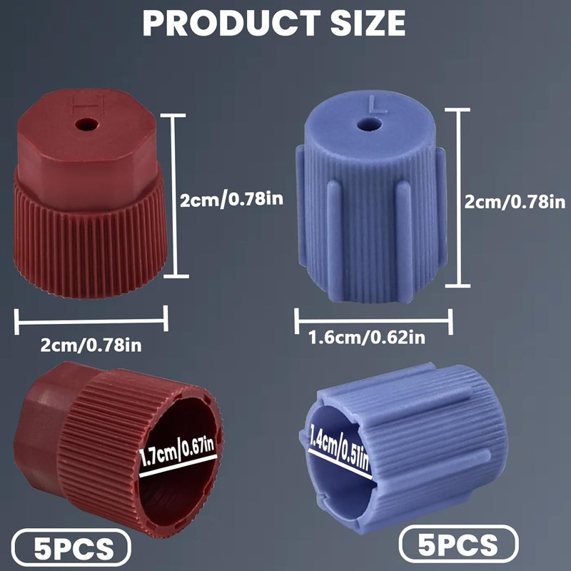 Cranviech 10 Pcs Conditioning Valve Covers, A/C Cap 13mm Low Side and 16mm High Side Air Conditioning Service AC System Port Caps, Suitable for Most Cars - Image 2